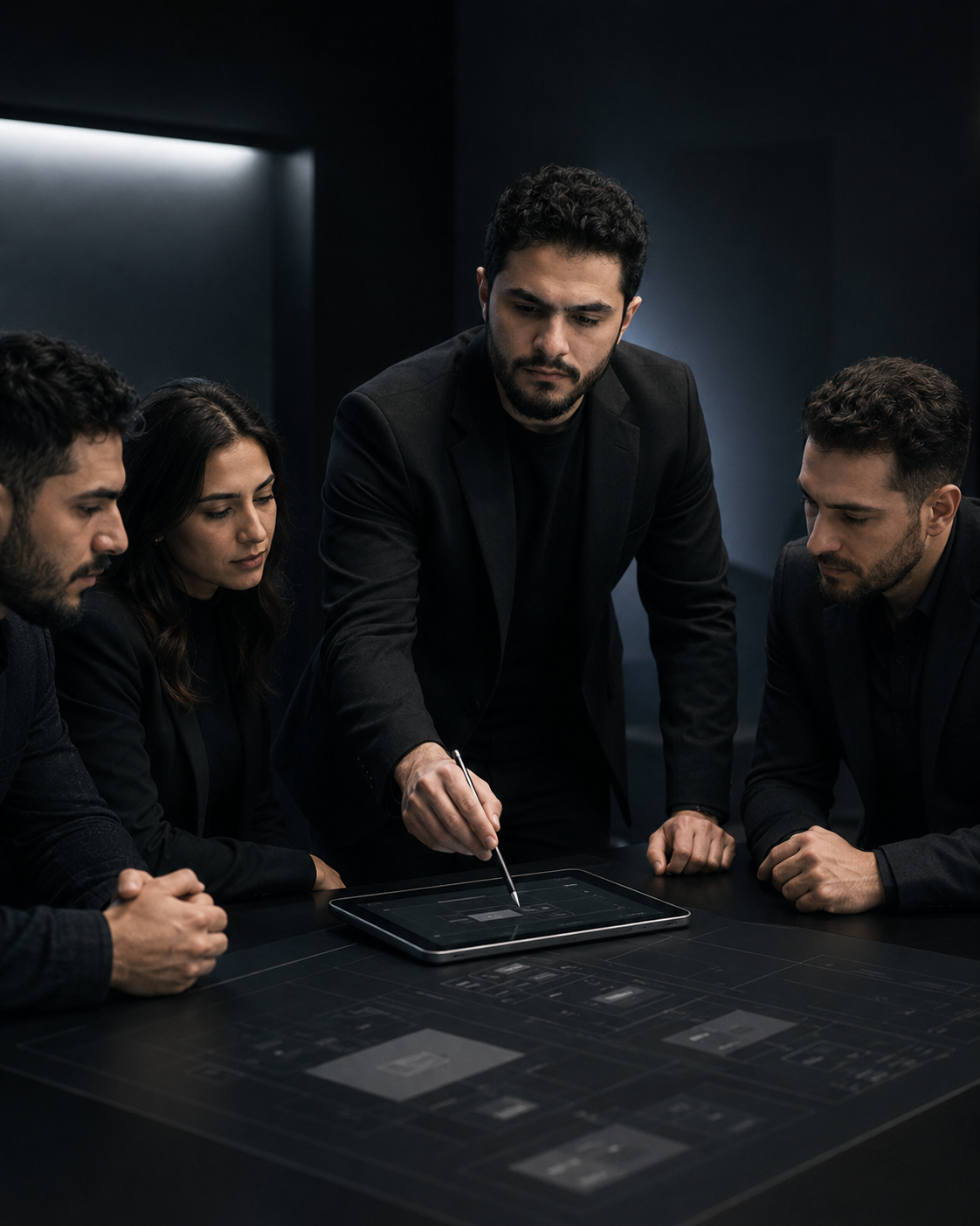 Insider strategy team collaborating around a brand system
